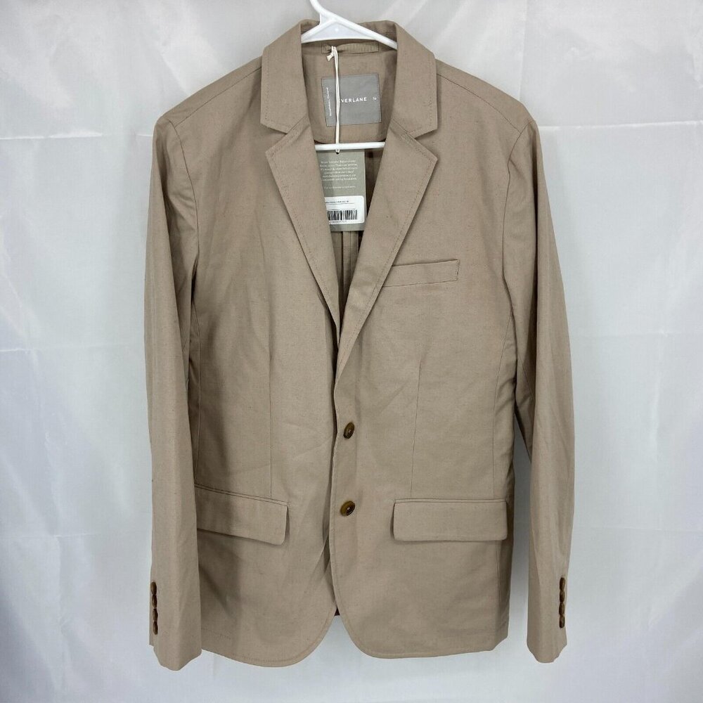 Everlane Men 36 Blazer Linen Blend Sand Tan Two Button Business Casual Career